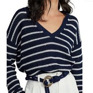 Polo Ralph Lauren Stripe Rib Linen Sweater